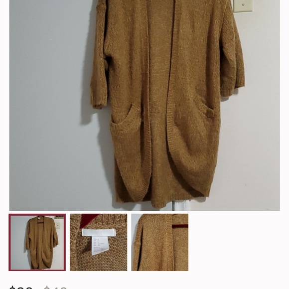 H&M size M camel knit cardigan with pockets - Picture 4 of 9